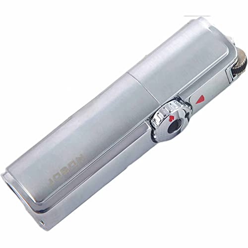 Winddichtes Taschen Feuerzeug Einstellbares Dreifaches Leistungsstarkes Jet Flame Cigar Feuerzeug Nachfüllbares Gas Hochleistungs Metallfeuerzeug Geschenk für Männer,Silver