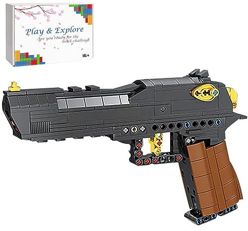 JOMIOD Pistolet technique - Kit de construction - Pistolet Desert Eagle - 360 blocs de serrage - Modèle de fusil technique avec fonction de tir MOC - Armes militaires - Compatible avec les armes Lego