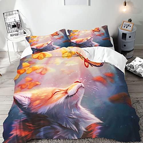 Doiicoon Fuchs bettwäsche 135x200, Fuchs Kinderbettwäsche Bettbezug Babybettwäsche Animals Fuchs Bettwäsche-Set Für für Mädchen und Jungen, 100% Microfaser (11,135 x 200 cm)
