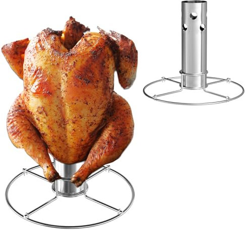 Edelstahl-Bierdosen-Huhn-Halter für Charbroil Big Easy Truthahnfritteuse Zubehör, Aroma-Infuser-Ständer Bräter Rack Ersatz für CharBroil 4897766R06, für Grill Smoker Ofen