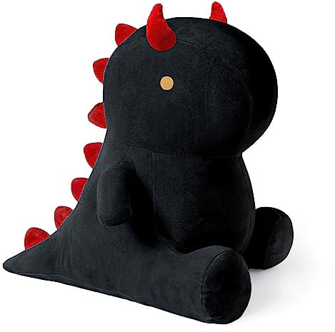 shownicer Plüschtier Dinosaurier Kuscheltier Stofftier Kawaii Dino Plüsch Kissen Spielzeug Plüschsaurier Wurfkissen Schmusetier Geschenk für Kinder Mädchen 12+ Jahre (Schwarz, 25cm)