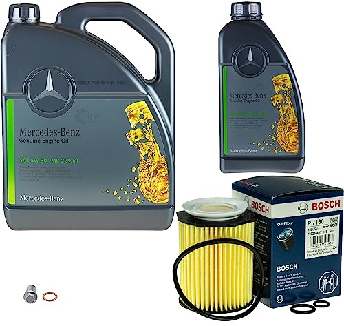 Inspektionspaket Wartungspaket Filterset mit 6 L Motoröl 5W-30, Ölfilter, Verschlussschraube
