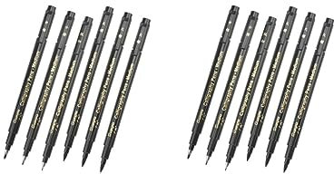 Adoorniequea 2 Set 6/9x Kalligraphie Pinsel Stift Brunnen Aquarell Hand Lettering Pen 6 Stück