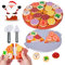Xwin Sportseries Cutting Play Food Toy for Kid Wooden Pizza Set Pretend Children Picnic Kitchen Accessories Cooking Velcro Toys Gift for Kids
