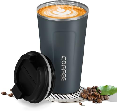 Goodatech 510ml/18oz Tazza Viaggio caffè Termica in acciaio inossidabile, Senza BPA Vuoto Isolato Borraccia, Auto Bicchiere con Coperchio a Tenuta Stagna, per caffè caldo/freddo, tè e birra (Blu)