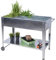 Metall Kräuter Hochbeet rollbar - 110 x 52 cm - Pflanzkasten mit 12 Einteilern und Ablage - Garten Gemüsebeet Kräuterbeet Blumenbeet mit Ablage und Fächern für Keimlinge