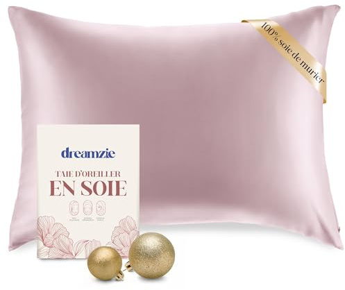 Dreamzie - Seidenkissenbezug 50x75cm - 100% Seide - Flieder | Oeko-Tex zertifiziert · mit Reißverschluss · Kissenbezug Seide · 100% Maulbeerseide · 19 Momme · für Haare & Haut