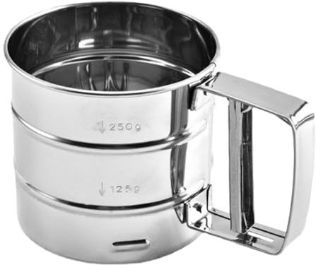 Gatuida Flour Sifter Stainless Steel Fine Mesh Baking Sifter Rotary Hand Crank Flour Sieve Powder Sifters for Baking Cooking Cakes Sugar Rondauno