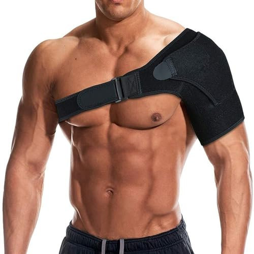 Fadbuds Verstellbare Schulterstütze, Neopren Kompresse Unisex Atmungsaktiver Schulter Schulterbandage Klammer mit Druckpolster für Links Rechts Schulter
