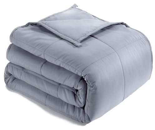 Lofus Gewichtsdecke für Erwachsene, 2,3 kg, 104,1 x 152,4 cm, Einzel-Überwurf, atmungsaktiv, für alle Jahreszeiten, schwere Decken, weiche Mikrofaser mit hochwertigen Glasperlen zum Schlafen, Grau