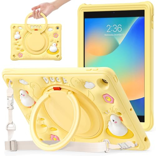 Gerutek Hülle für iPad 9. /8. /7. Generation 10,2 Zoll 2021/2020/2019,Gelb-B