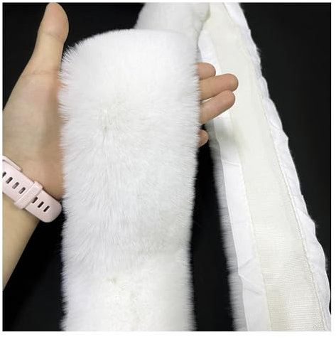 Rockreyoa Kunstpelzband Kunstfell Band Künstliches Kaninchenfell Besatz Dekoband Kunstfell Bordüre Plüsch Trim für DIY-Handwerksnähen, Geschenkdekoration,Kleidungsdekoration 10cm 4M