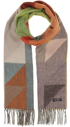 FRAAS Cashmink Schal 44 x 200 cm - Weicher als Kaschmir - Made in Germany - Schal mit graphischem Muster für Damen - Perfekt für Herbst und Winter Misty Blue