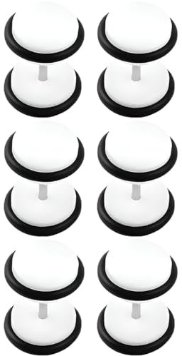 Lot de 3 paires de faux écarteurs d'oreille en acrylique noir de 6 mm (2 G) - Pour homme et femme, 6 mm(2 G), Acier inoxydable, Pas de gemme