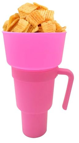 Vaso De Palomitas De Maíz - Cubo De Paja 2 En 1 Para Bebidas De Palomitas De Maíz | Vaso De Paja Para Aperitivos, Cubo Para Palomitas De Maíz, Vaso Contenedor De Bebidas Para Aperitivos A Prueba De Ca
