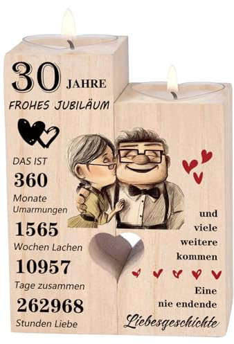 Geschenke zur Perlenhochzeit,Kerzenständer,Perlenhochzeit Deko,30 Hochzeitstag Geschenke - Glücklich 30. Jahrestag Geschenk für Frau Mann Paare Frauen Männer