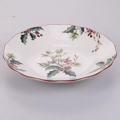 Villa d'Este Home Tivoli Lot de 6 assiettes creuses en porcelaine vintage Noël