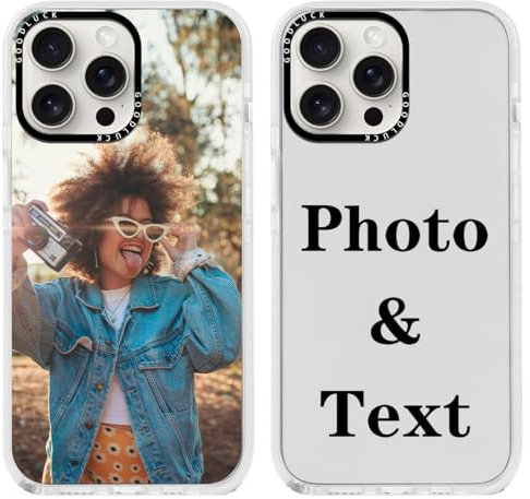 Yoedge Personalisierte Hülle für iPhone 15 Pro Max 6,7 Handyhülle Selber Gestalten mit Foto Bild Text Individuelle, Transparent Silikon Personalisiert Schutzhülle für iPhone 15 Pro Max，Transparent