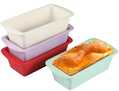 FHISKUNYU Moule Gâteau Silicone, Moule Silicone Air Fryer, Set de 4 Moules à Pâtisserie – Flexibles, Antiadhésifs et Faciles à Nettoyer, Compatibles avec Four, Micro-ondes et Air Fryer