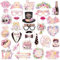 HOWAF 30 Piezas Accesorios Photocall Boda, Atrezzo Photocall Boda Fotomaton Fiesta Bodas Gafas para Decoración de Fiesta Bodas Gadget