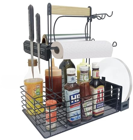 CANSHOW Grill Caddy,BBQ Condiment Organizer，Portable Storage for Outdoor,Camping,camper