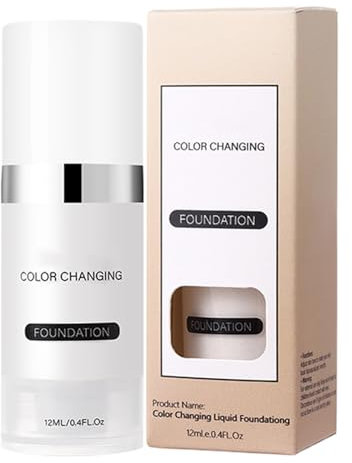 Color Changing Foundation, feuchtigkeitsspendendes Gesichtskoncealer, strahlendes Dewy Finish, leichte Flüssigtextur, Buildable Smooth Coverage, ideal für ölhaltige, trockene, reife und kombinierte