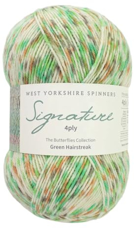 West Yorkshire Strickwolle – Spinners Signature – 4-lagig – Sockenfingern British – 1246 Green Hairstreak