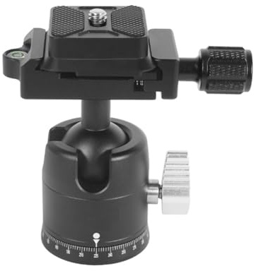 Jooehyer 360 Degree Panoramic Rotating Tripod Ball Head with 1/4 Quick Release Plate for Professional for DSLR Cameras