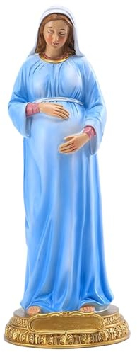 Statue der Jungfrau Maria, 21, 3 cm, unbefleckte schwangere Mutter Maria, Kunstharzfigur, gesegnete katholische Tischdekoration, lebensechte stehende Statue der gesegneten Mutter, religiöser Haus