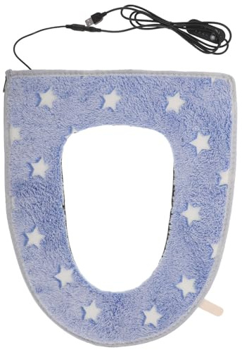Garneck Smart Heated Toilet Seat Cushion USB Powered Electric Warm Toilet Seat Cover Washable Soft Luminous Star Design for Bathroom