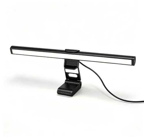 Plyisty Computer-Bildschirm-Lichtleiste, 3 Farbtemperaturen, Dimmbar, Augenpflege, Blendfrei, Lese-LED-Arbeitslampe, Spart Platz für Schreibtisch/Büro/Zuhause/Spiel