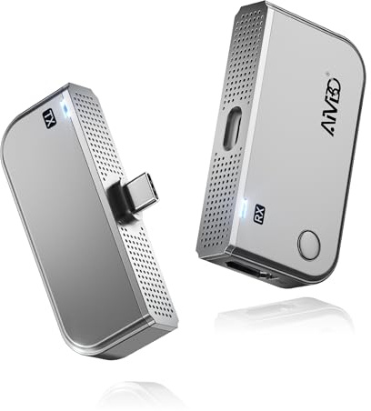 TIMBOOTECH 2026 Trådlös USB C-sändare och -mottagare, 4K HDMI trådlös adapter, 50 m 5,8 G, USB-C till HDMI-skärmspegling för telefon/surfplatta/bärbar dator/PC/TV-box till skärm/projektor/TV (Grå)