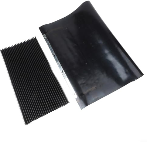 Trurovem Einziehbare Akkordeon-Balgabdeckung für Bridgeport-Fräsmaschine, flexibler Gummi-Spanschutz und Ölschutz für CNC-Drehbank-Führungsschiene, schwarz, 400 x 600 mm (400 x 600 mm + 500 x 650 mm)