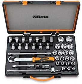 Beta 920A/C33-20 chiavi a bussola esagonali, 13 a giravite e 5 accessori in cassetta di lamiera
