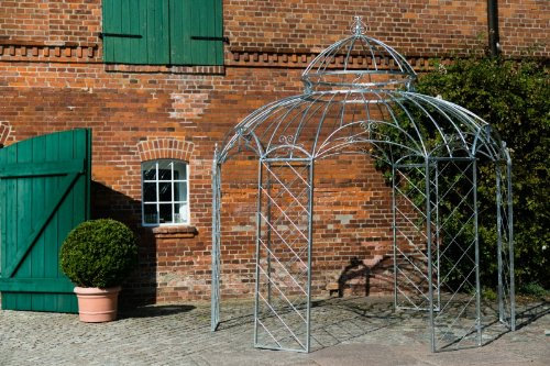 KUHEIGA Stabiler Pavillon Ø 340cm Metall Feuerverzinkt Pergola Zink