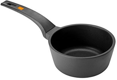 BRA Efficient | Casserole 16 cm, Fonte d’Aluminium avec Revêtement Antiadhésif Platinum Plus sans PFOA, Compatible Tous Feux Dont Induction, Noir
