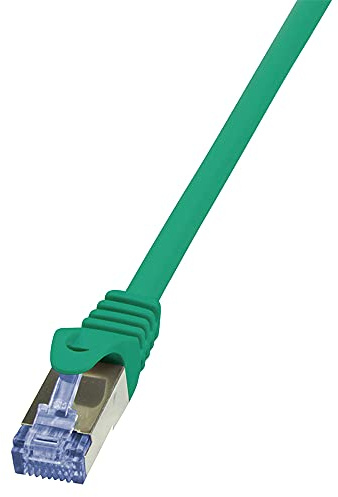LogiLink CQ3085S Cat.6A 10G S/FTP PIMF PrimeLine Patch Cable, 7.50 Meter Length, Green, Green, 7.50 Meter Length