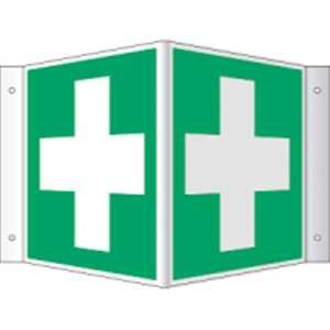 Schild PVC Winkelschild Erste Hilfe ISO 7010 20x20 cm