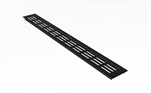 Lüftungsgitter Aluminium Stegblech - Schwarz pulverbeschichtet - Breite 60 mm - 800 mm