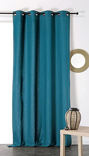 Linder Rideau, 60% Coton/40% Lin, Bleu Canard, 135x260