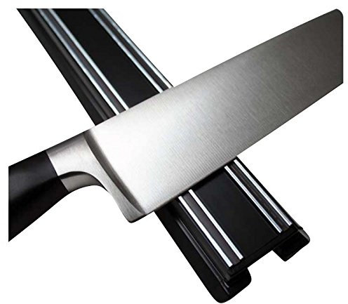 Messer Magnetleiste/Magnet Messerhalter Messerleiste Classic extra stark, schwarz 30/45cm - Platz für 6 Messer Inklusive Befestigungsschrauben, Länge:450 mm