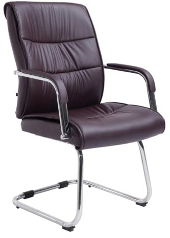 CLP Freischwingerstuhl Sievert Mit Polsterung Und Kunstlederbezug I Konferenzstuhl Mit Armlehne, Farbe:braun