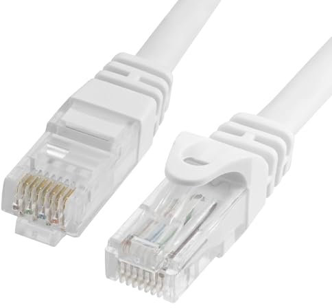 Cmple - Cat 6 Ethernet Cable 100 ft, Cat6 Patch Cables 10Gbps LAN Cable, 550MHz Network Cable, RJ45 Connectors, Compatible with Gaming Computer, Laptop, Modem, Router, HDTV, Gaming Console - White