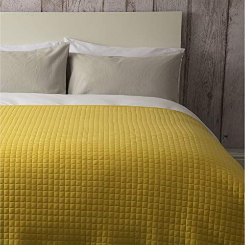Belledorm Crompton Quilted Throw (One Size) (Saffron Yellow)