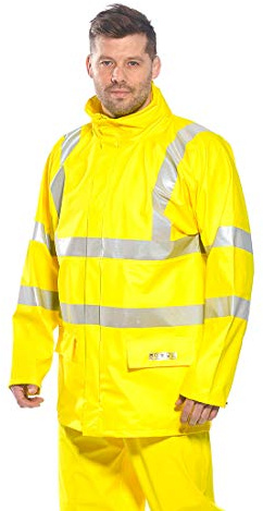 Portwest FR41 Sealtex Arbeitsjacke Langarm Baumwolle Leicht Strapazierfähig | Gelb, 5XL, EN ISO 20471 Klasse 3, EN ISO 14116, EN 1149-5, Verschweißte Wasserdichte Nähte