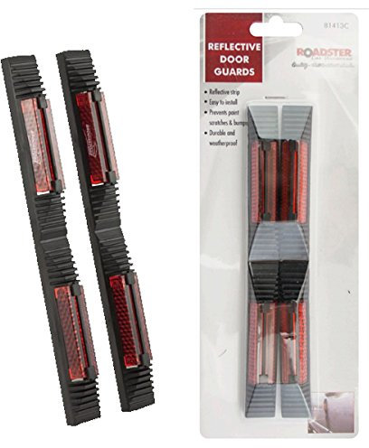 BARGAINS-GALORE Universal Red Plastic Door Edge Protectors, Set of 2 with High Visibility Reflectors