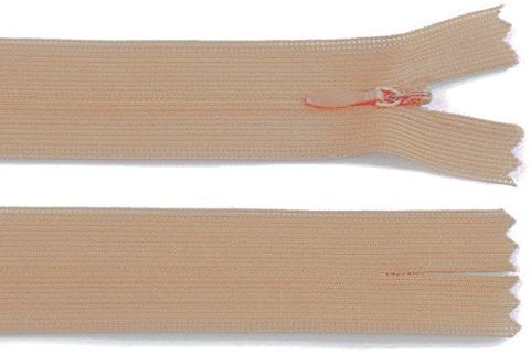 Schnoschi 1 cerniera a spirale lunga 25 cm, nascosta, non divisibile, beige, guida da 3 mm, chiusura lampo