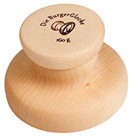 Seifert Burgerpresse aus Holz, Burgerbell, Die Burger Glocke zum Formen von Burger Patties