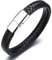 Halukakah Kinder ● Solo Junior ● Jungen Armband Handgefertigt | Echtleder Klassisch Schwarz | Magnetverschluss Edelstahl Silber | KOSTENLOS Geschenkbox | Tolle Geschenkidee | 6-12 Y/O. 18cm