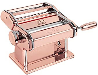 Marcato Nudelmaschine Atlas 150, Kupfer, Eloxiertes Aluminium, für Lasagne, Fettuccine, Tagliolini, Kompatibel mit 11 Extraformaten.